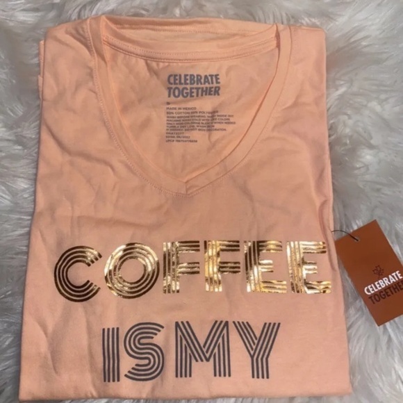 COFFEE IS MY SUPERPOWER Graphic Tee Women’s T-shirt Sz Small Celebrate Together - Picture 7 of 8